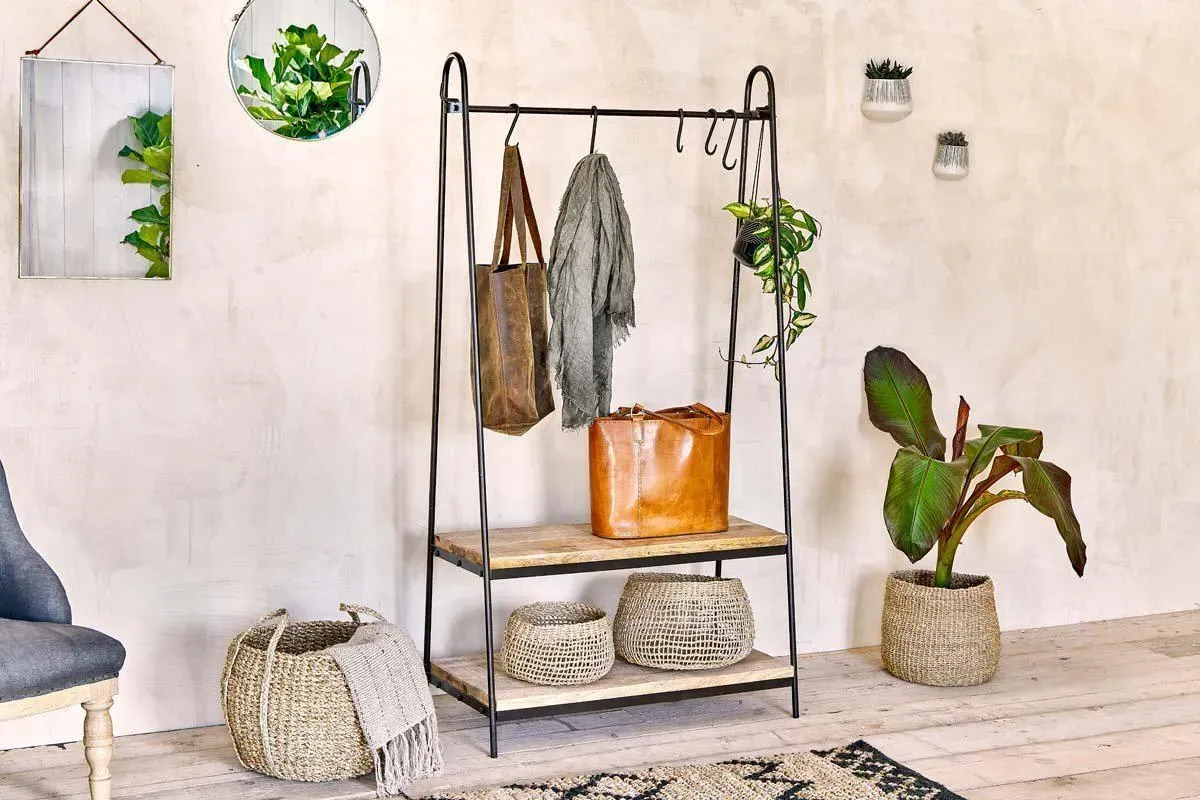 Edda Hanging Rail Shelf - Brown, Mango Wood image