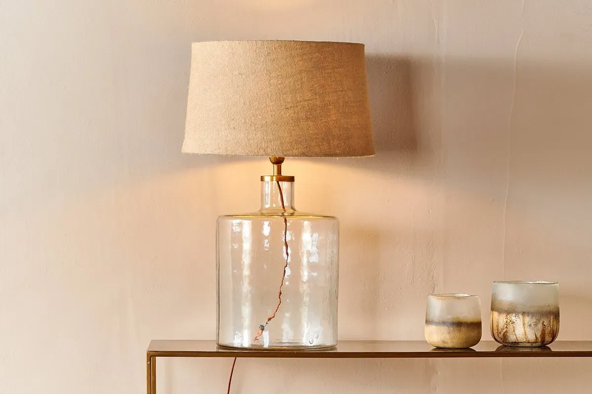Edina Large Recycled Glass Table Lamp - Clear