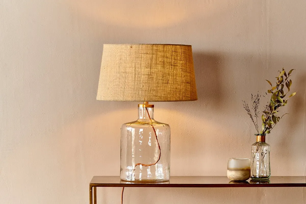 Edina Small Recycled Glass Table Lamp - Clear image