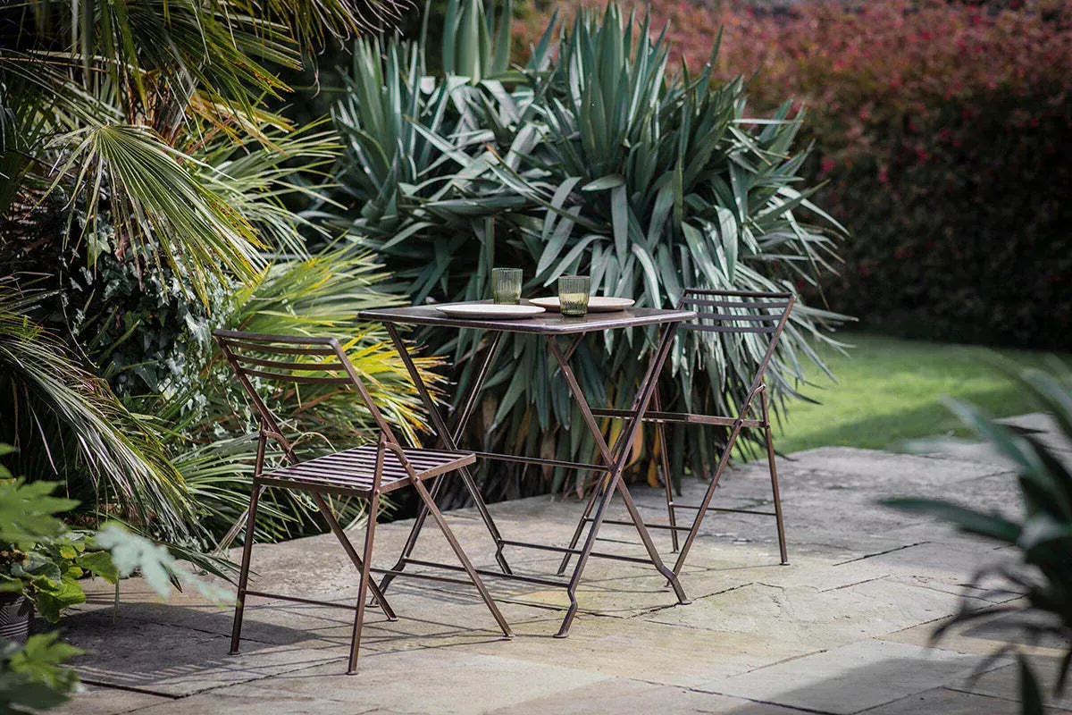 Ekete Iron Bistro Table Foldable - Distressed Black & Brown product