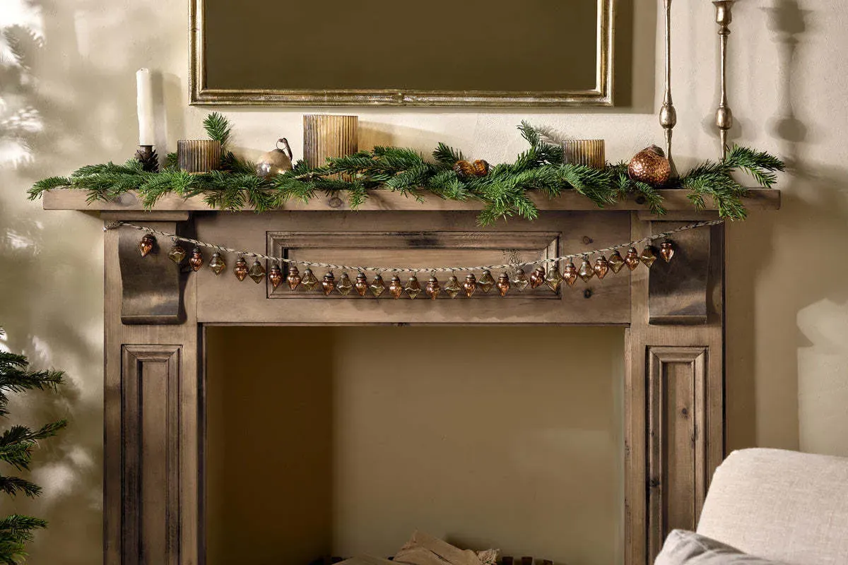 Ekiti Bauble Garland - Antique Gold & Rust, Recycled Glass product