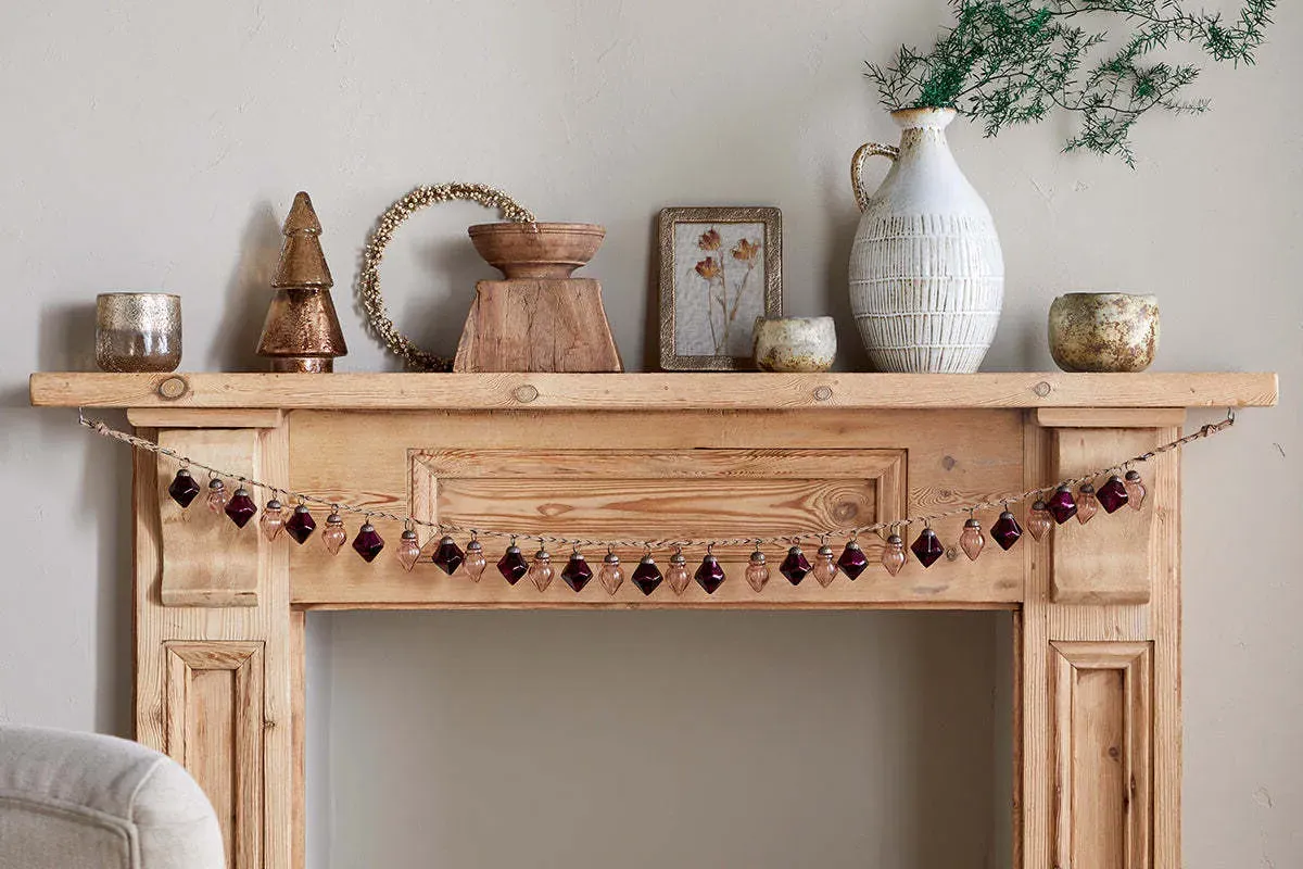 Ekiti Bauble Garland - Ruby, Recycled Glass