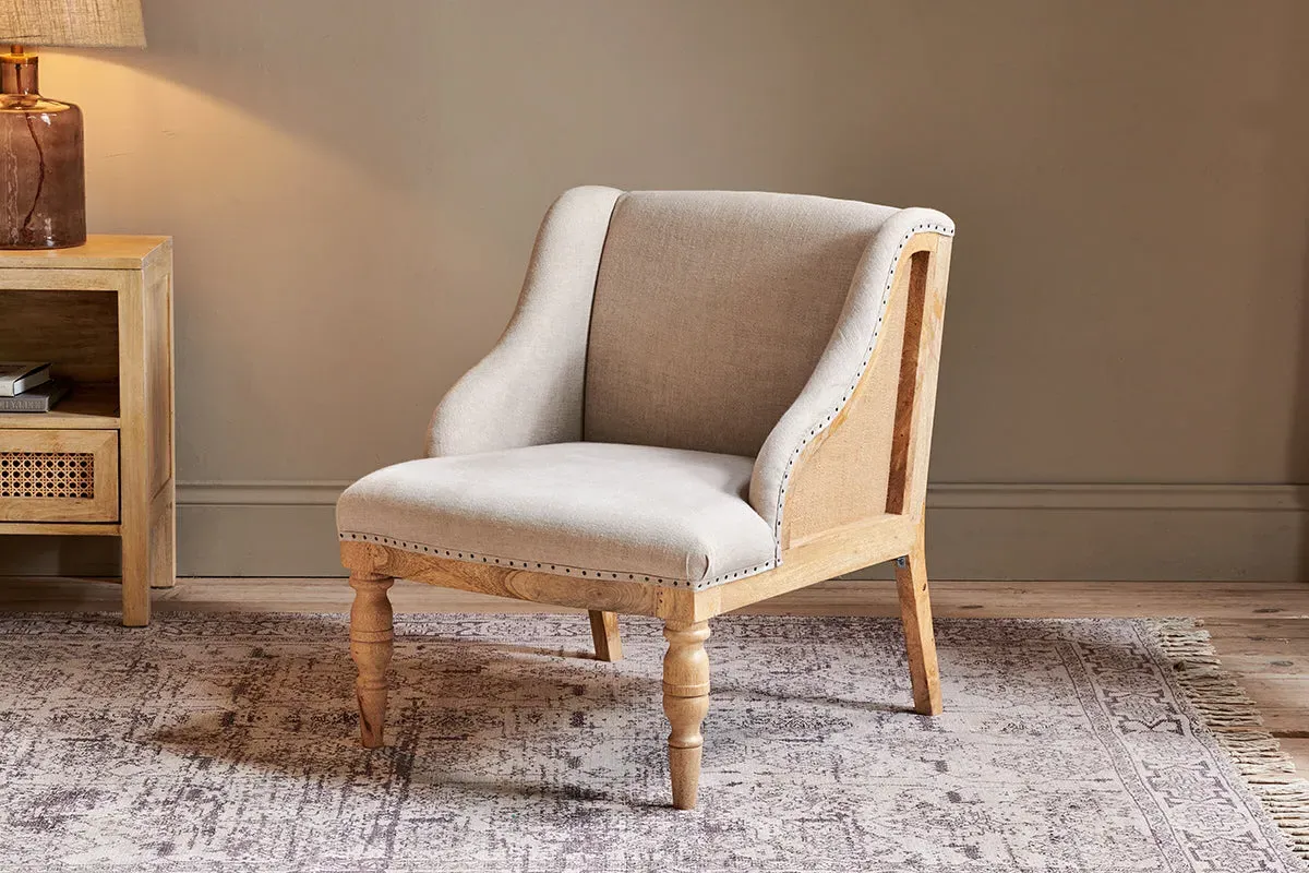 Elbu Deconstructed Armchair - Stone, Linen