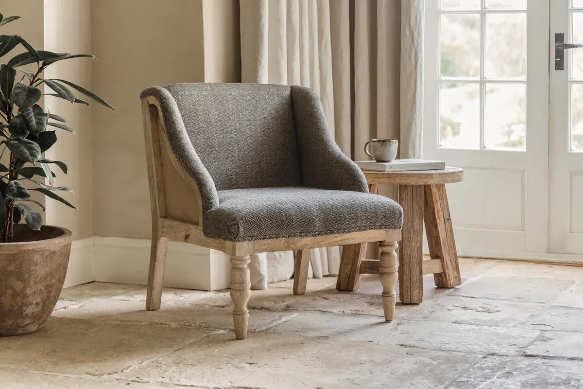 Elbu Deconstructed Jacquard Weave Armchair - Charcoal image