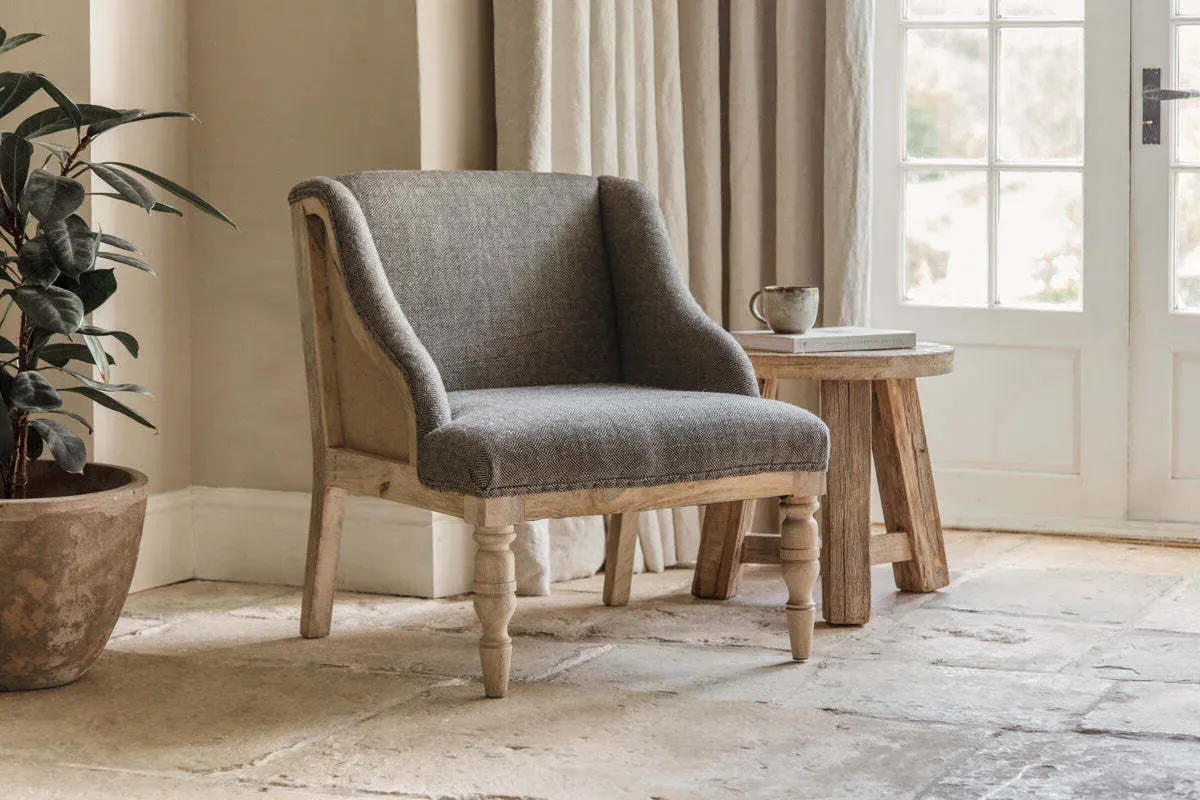 Elbu Deconstructed Jacquard Weave Armchair - Charcoal product