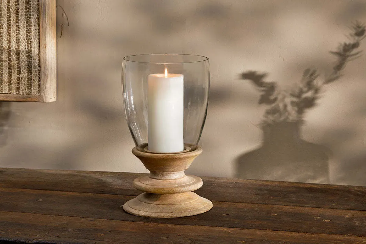 Eluru Small Lantern - Mango Wood, Glass product