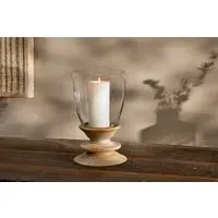 Eluru Small Lantern - Mango Wood, Glass