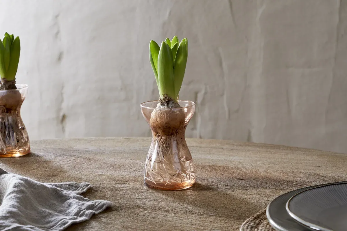 Enir Hyacinth Vase - Dusty Terracotta, Hammered Glass product