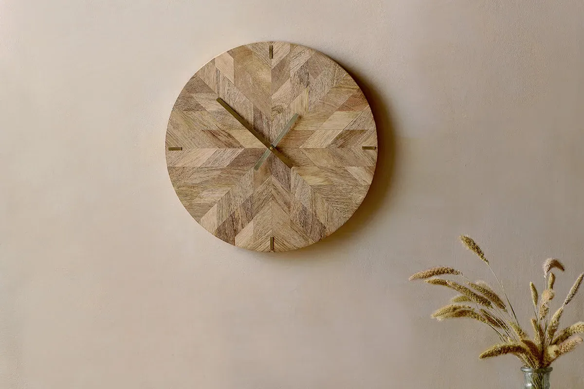 Enugu Mango Wood Clock - Natural