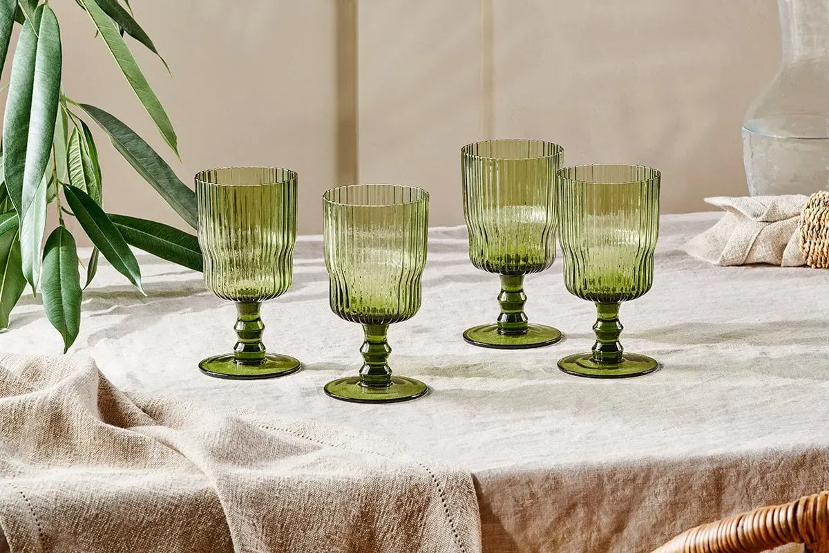 Fali Wine Glass Set of 4 - Olive