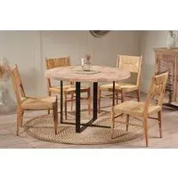 Fia Round Dining Table - Natural, Mango Wood