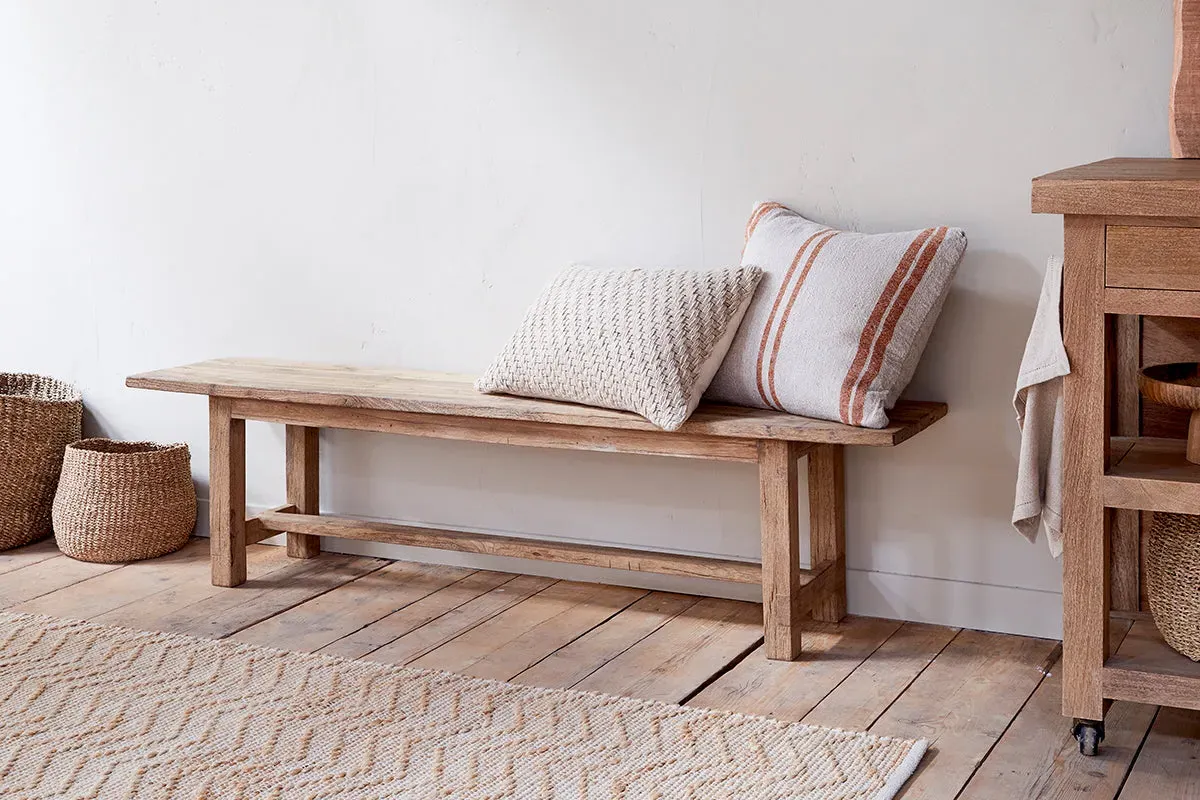 Fioni Large Reclaimed Wood Bench - Natural