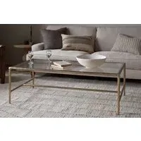 Gilasi Cast Metal Coffee Table - Antique Brass, Glass