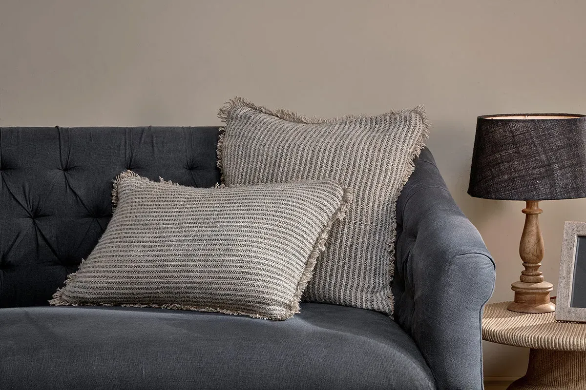 Gili Linen Cushion Cover - Dark Green, Natural