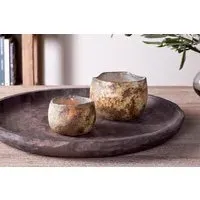 Gola Small Tealight Holder - Antique Smoke, Recycled Glass