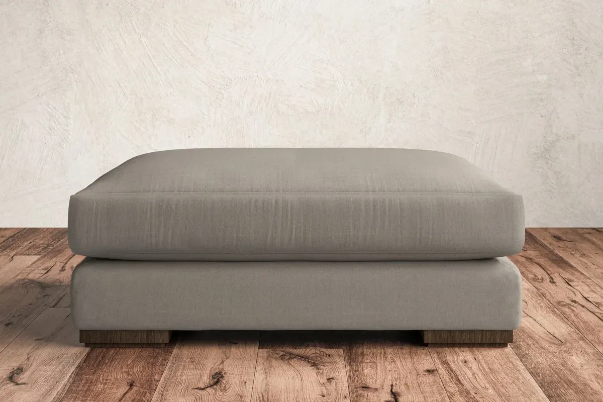 Guddu Grand Dining Footstool - Flax, Recycled Cotton