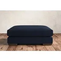 Guddu Grand Dining Footstool - Indigo, Brera Linen