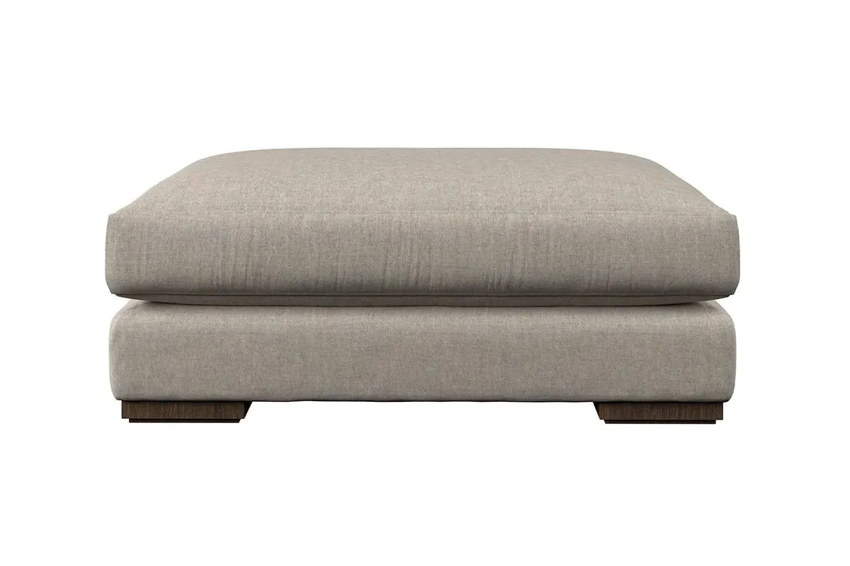 Guddu Grand Dining Footstool - Natural, Brera Linen