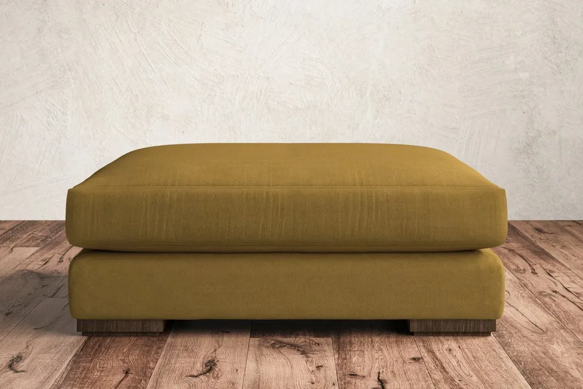 Guddu Grand Dining Footstool - Ochre, Recycled Cotton