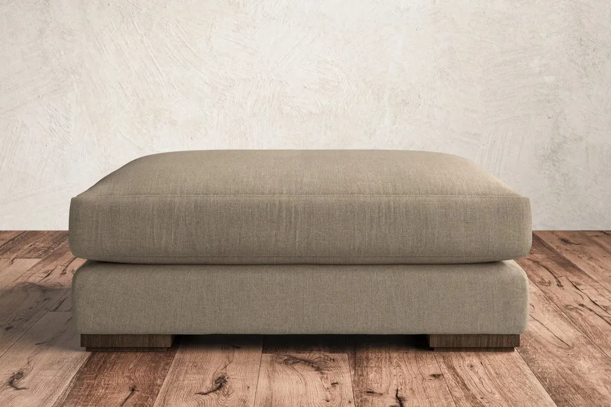 Guddu Grand Dining Footstool - Pebble, Brera Linen