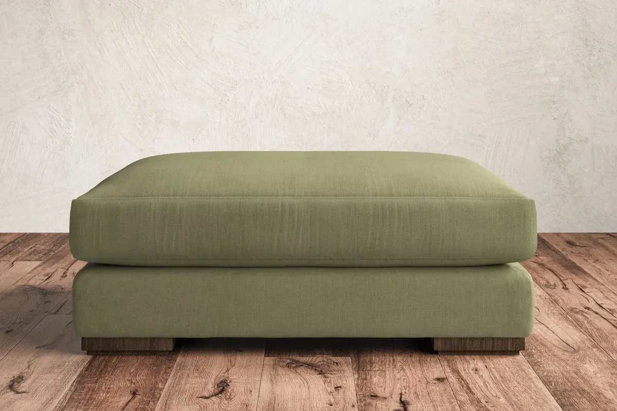 Guddu Grand Dining Footstool - Sage, Brera Linen