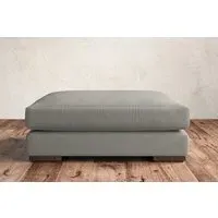 Guddu Grand Dining Footstool - Smoke, Brera Linen