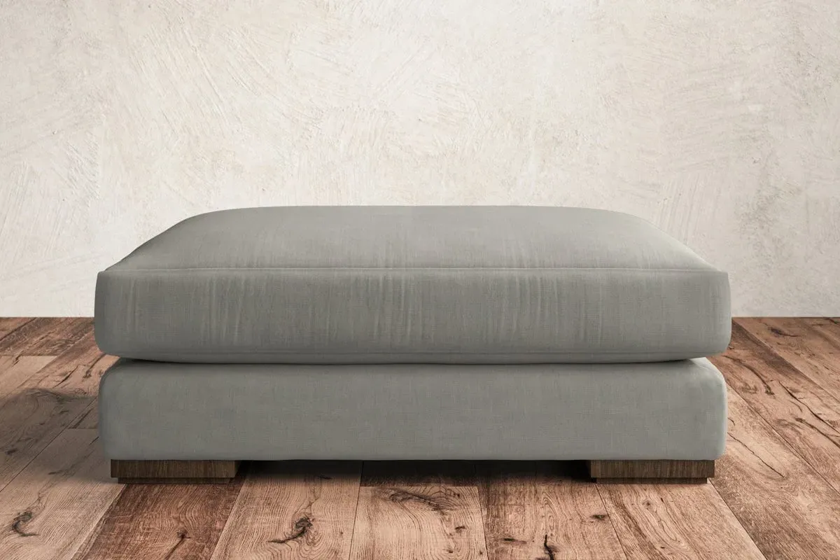 Guddu Grand Dining Footstool - Smoke, Brera Linen