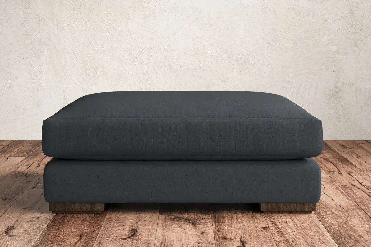 Guddu Grand Dining Footstool - Thunder, Recycled Cotton