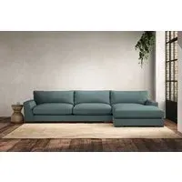 Guddu Grand Left Hand Chaise Sofa - Airforce, Recycled Cotton
