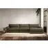 Guddu Grand Left Hand Chaise Sofa - Fatigue, Recycled Cotton
