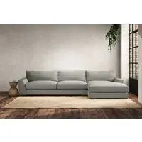 Guddu Grand Left Hand Chaise Sofa - Smoke, Linen