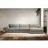 Guddu Grand Left Hand Chaise Sofa - Smoke, Linen