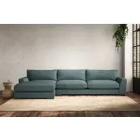 Guddu Grand Right Hand Chaise Sofa - Airforce, Recycled Cotton