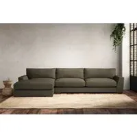 Guddu Grand Right Hand Chaise Sofa - Fatigue, Recycled Cotton