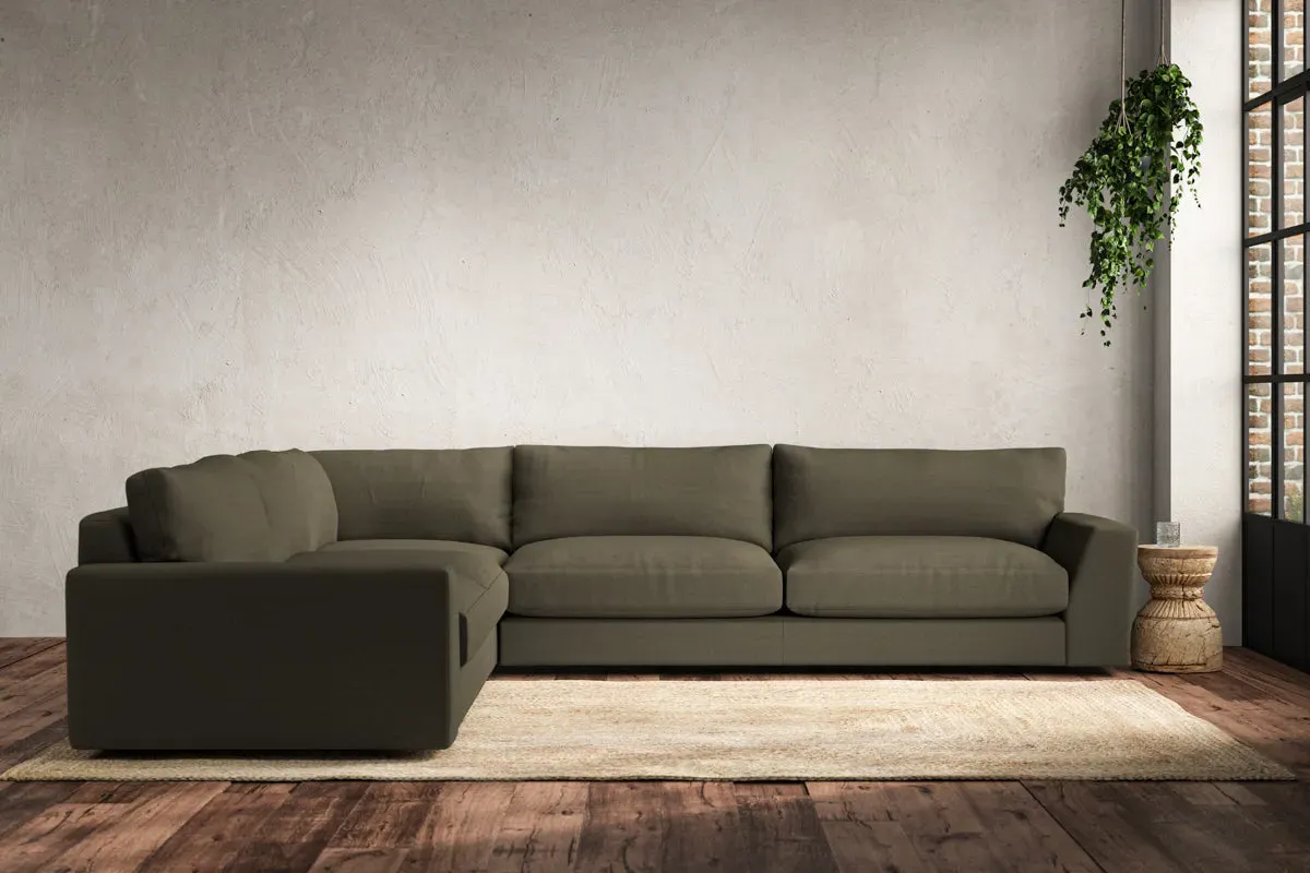 Guddu Grand Right Hand Corner Sofa - Fatigue, Recycled Cotton