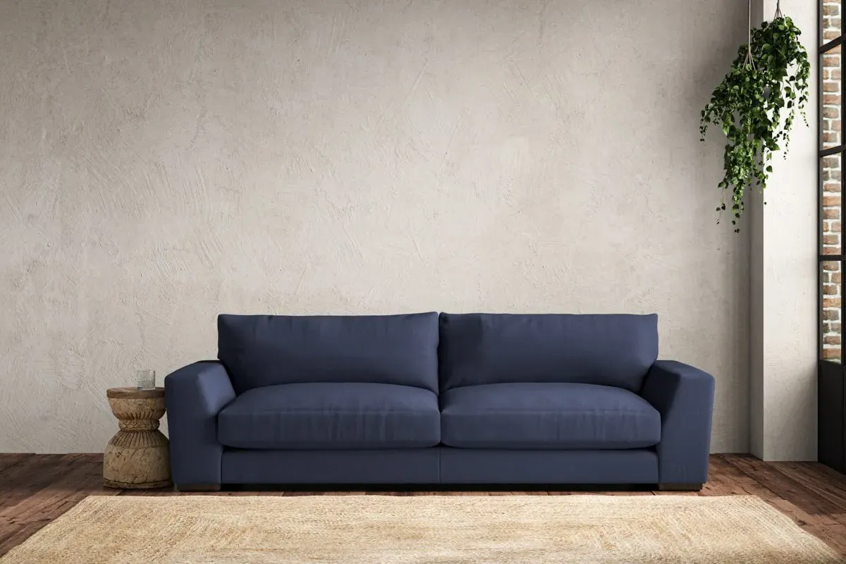 Guddu Grand Sofa - Navy, Recycled Cotton