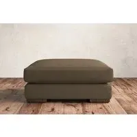 Guddu Large Dining Footstool - Chestnut, Brera Linen