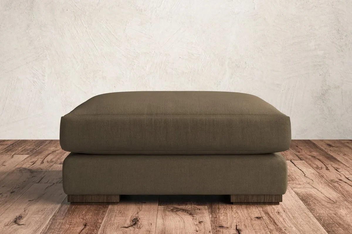 Guddu Large Dining Footstool - Chestnut, Brera Linen