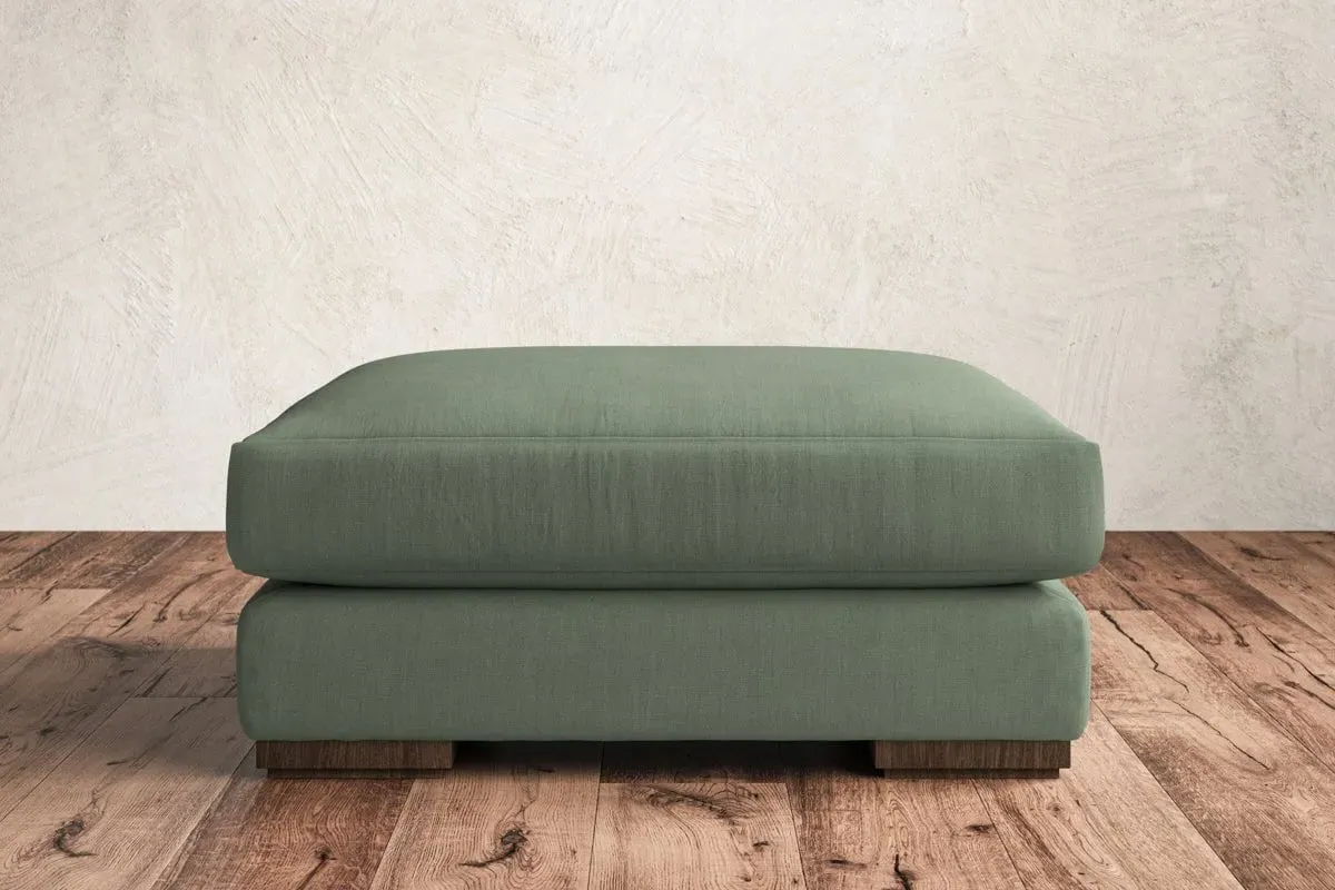 Guddu Large Dining Footstool - Jade, Brera Linen