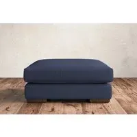 Guddu Large Dining Footstool - Navy, Recycled Cotton