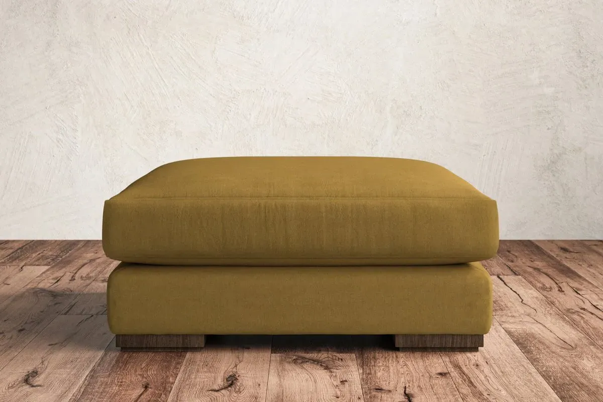 Guddu Large Dining Footstool - Ochre, Recycled Cotton