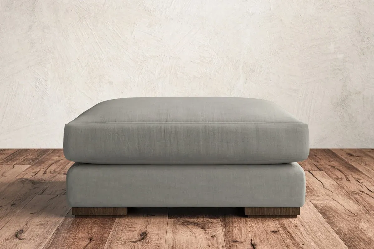 Guddu Large Dining Footstool - Smoke, Brera Linen