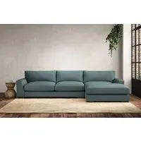 Guddu Large Left Hand Chaise Sofa - Airforce, Recycled Cotton