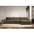 Guddu Large Left Hand Chaise Sofa - Chestnut, Linen