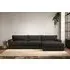 Guddu Large Left Hand Chaise Sofa - Espresso, Linen