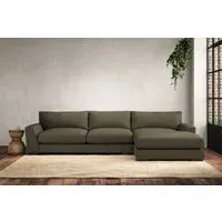 Guddu Large Left Hand Chaise Sofa - Fatigue, Recycled Cotton