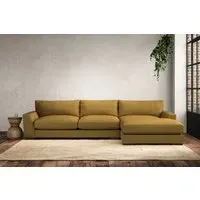 Guddu Large Left Hand Chaise Sofa - Ochre, Recycled Cotton