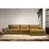 Guddu Large Left Hand Chaise Sofa - Ochre, Recycled Cotton