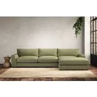 Guddu Large Left Hand Chaise Sofa - Sage, Linen