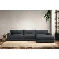 Guddu Large Left Hand Chaise Sofa - Thunder, Recycled Cotton
